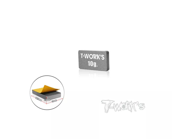 T-Work`s Tungsten Adhesive Balance Weight (10g)11 x 19,7 x 2,5mm
