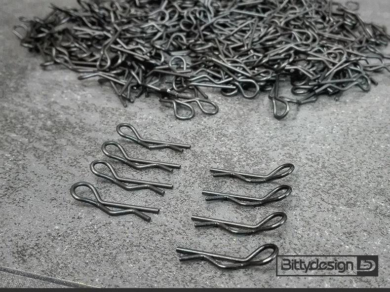 BITTYDESIGN BODY CLIPS KIT BIG SCALE 1/5 - 1/7 - 1/8, 8PCS (4X LEFT + 4X RIGHT) - BLACK