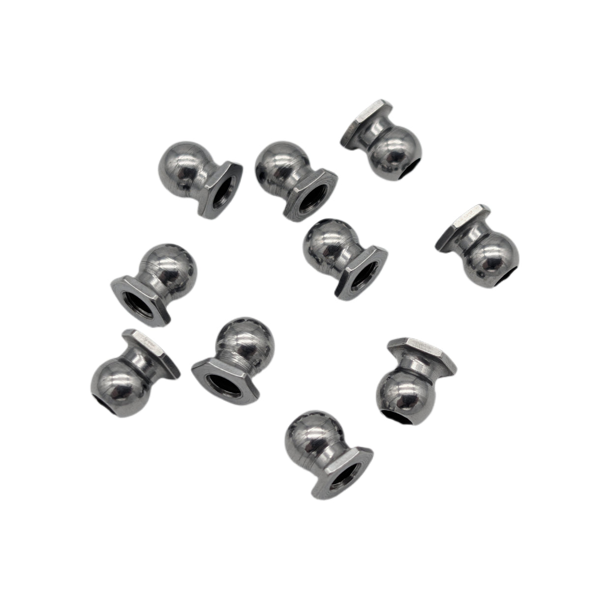 RC MAKER 4119 - 5.0mm Female Polished Steel Ball Stud (10)