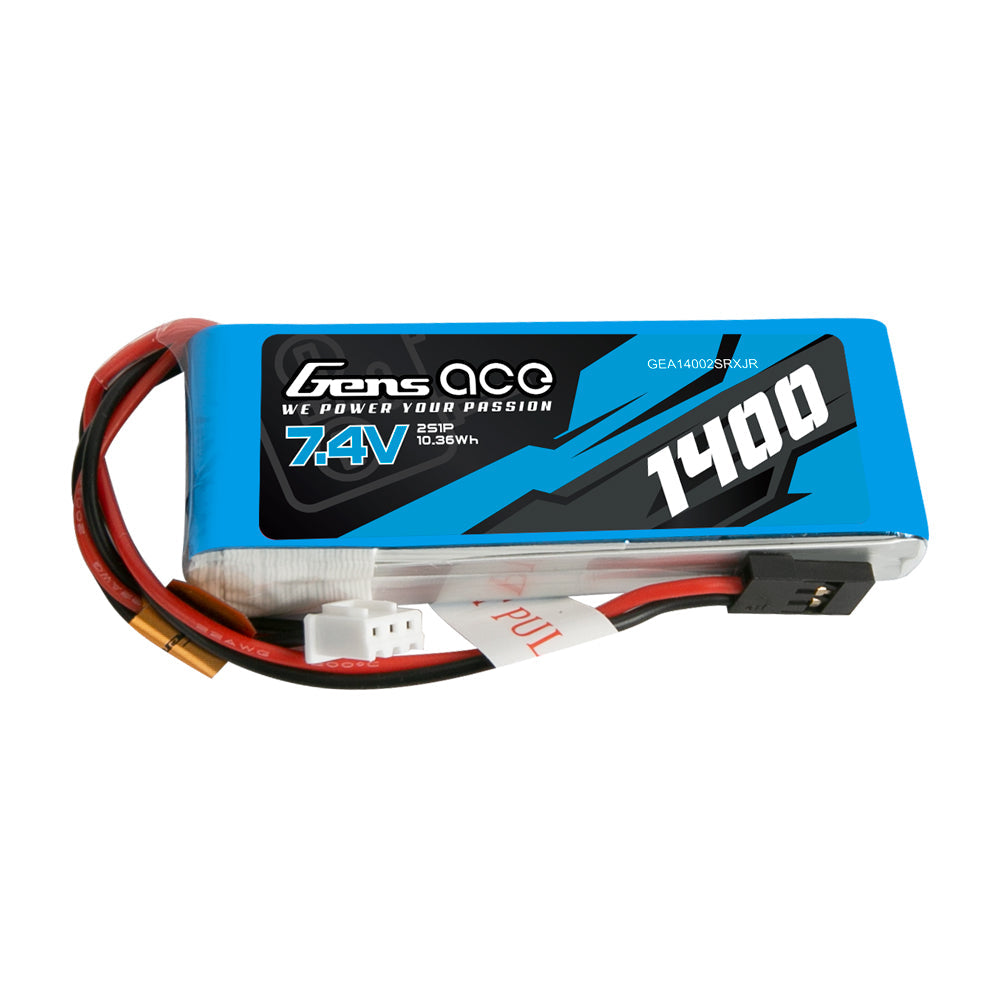 Gens Ace 1400mAh 7.4V 2S1P Transmitter Lipo Battery Pack with JR-plug