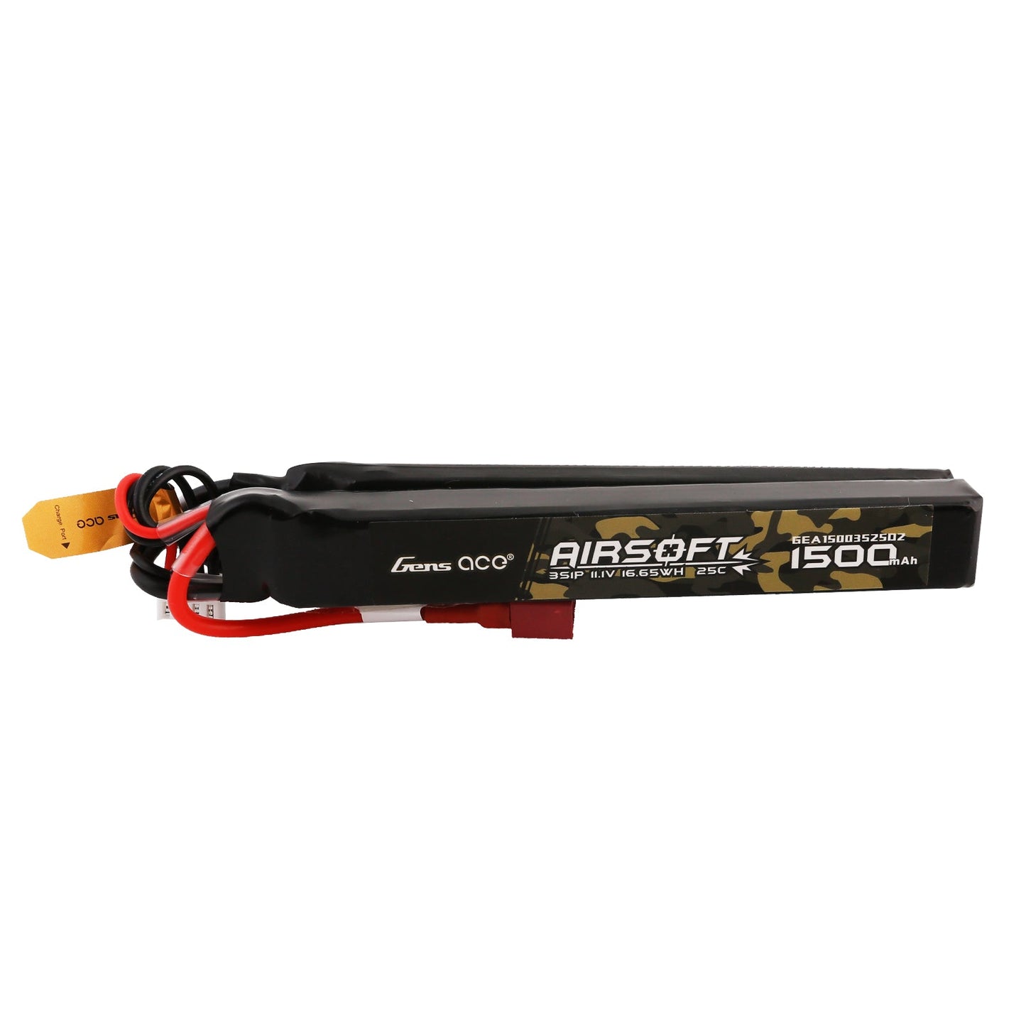 Gens Ace 25C 1500mAh 3S1P 11.1V Nunchuck 2X Airsoft Gun Lipo Battery with T Plug
