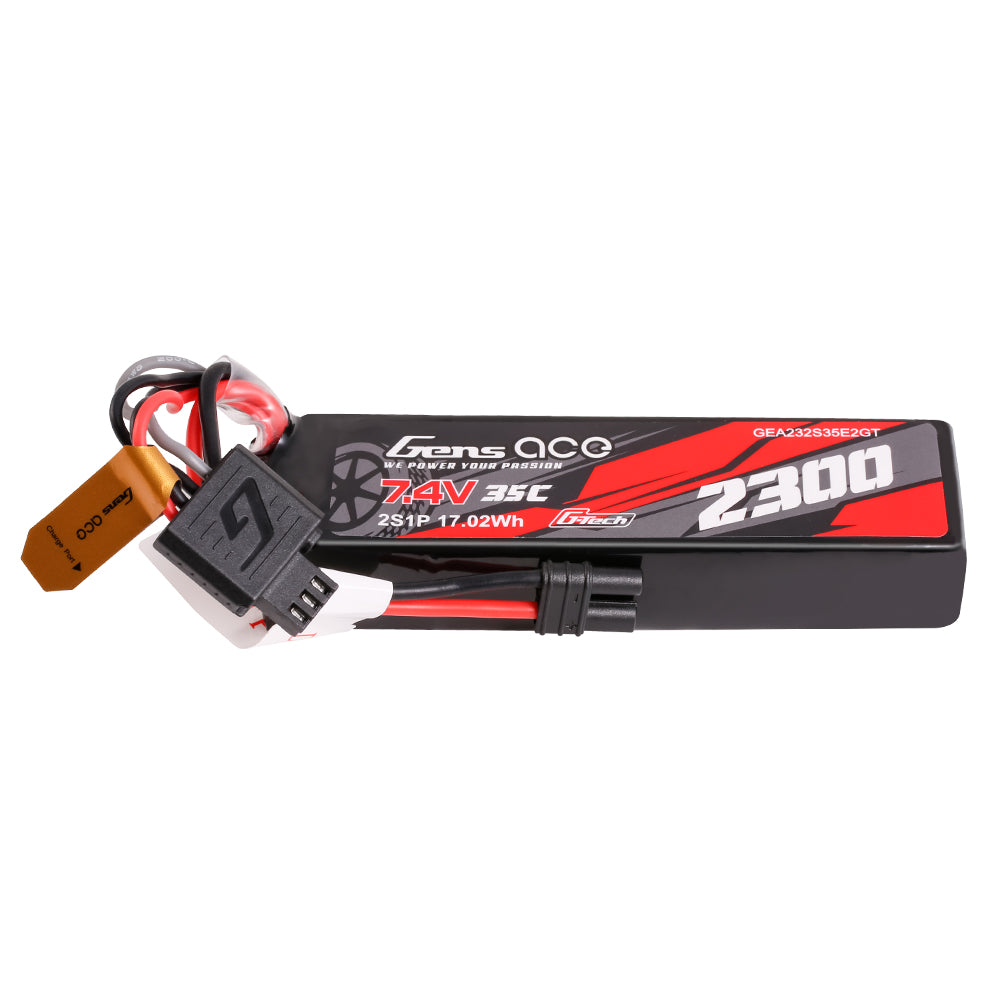 Gens Ace G-Tech 2300mAh 2S 7.4V 35C Lipo Battery with iEC2 plug