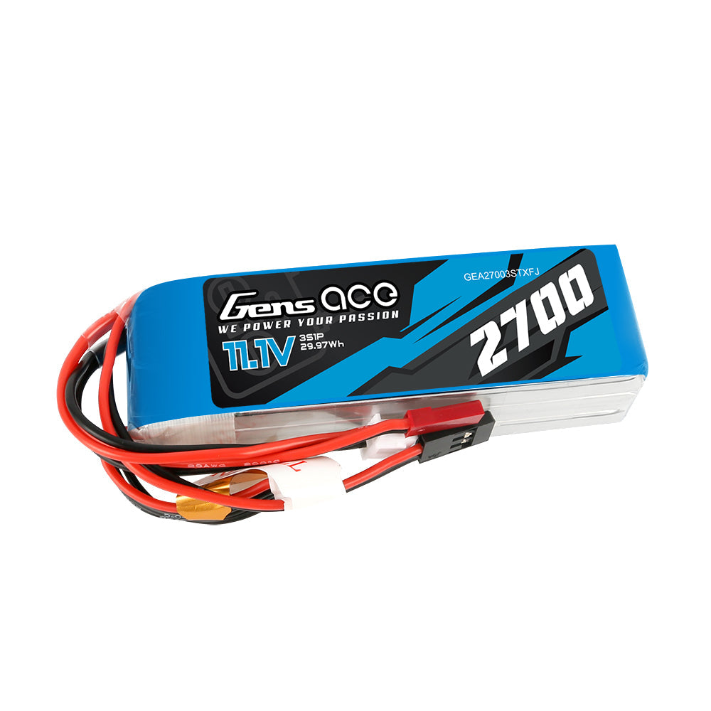 Gens Ace 2700mAh 11.1V TX 3S1P Lipo Battery pack with Futaba/JST-XHR/JST-SYP