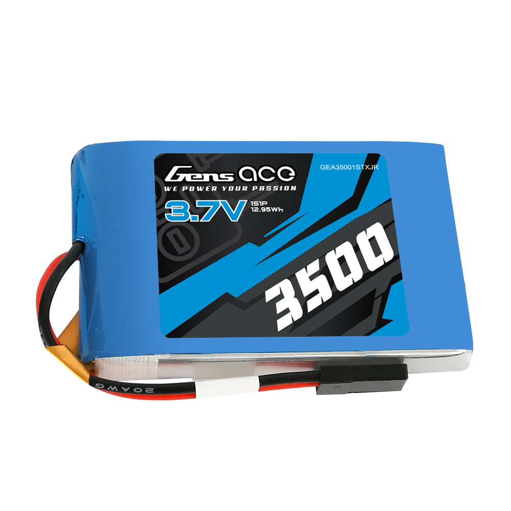 Gens Ace 3500mAh 3.7V TX 1S1P Lipo Battery Pack with JR Plug