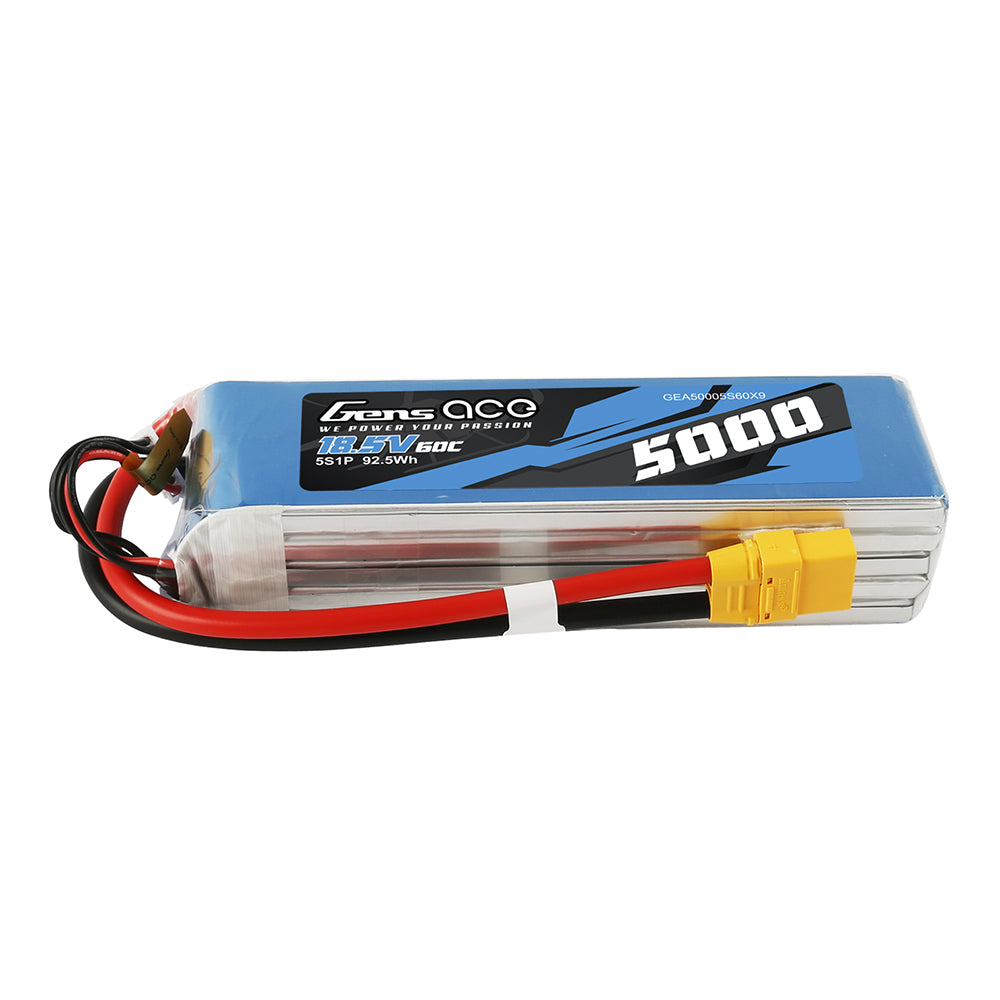 Gens Ace 5000mAh 18.5V 60C 5S1P Lipo Battery Pack with XT90