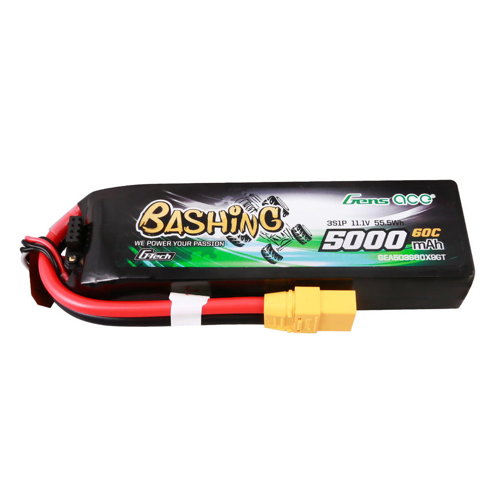 Gens Ace G-Tech 5000mAh 11.1V 3S 60C Lipo Battery Pack with XT90 Plug Bashing Series