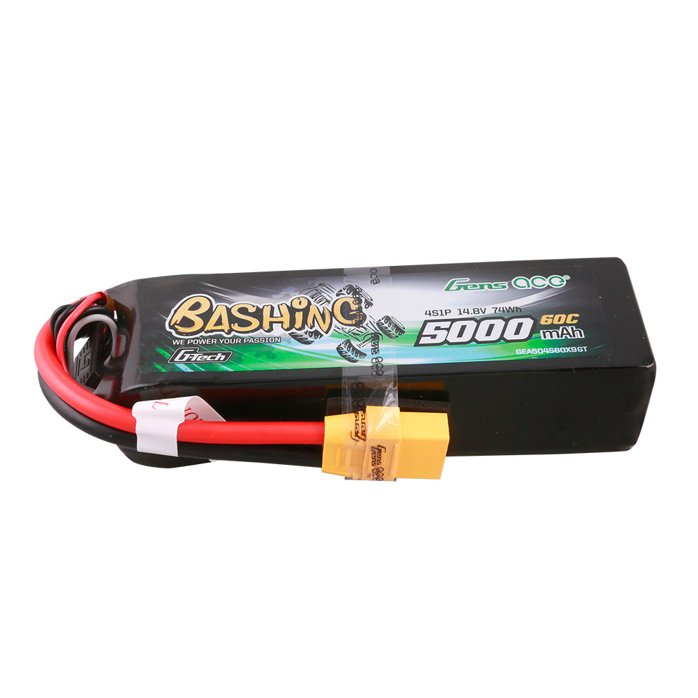 Gens Ace G-Tech 5000mAh 14.8V 4S 60C Lipo Battery Pack with XT90 Plug-Bashing Series