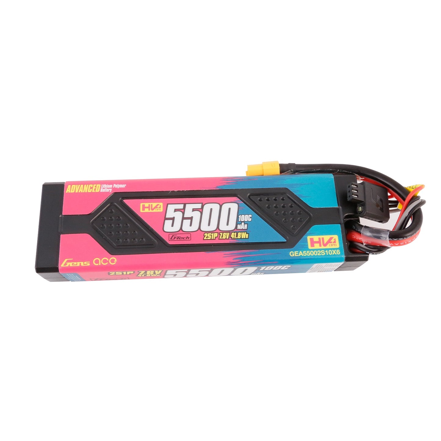 Gens Ace Advanced 5500mAh 7.6V 100C 2S1P HardCase Lipo Battery Pack with XT60