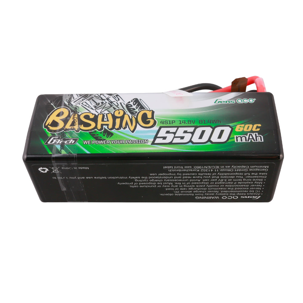Gens Ace G-Tech 5500mAh 4S 14.8V 60C HardCase RC car Lipo Battery