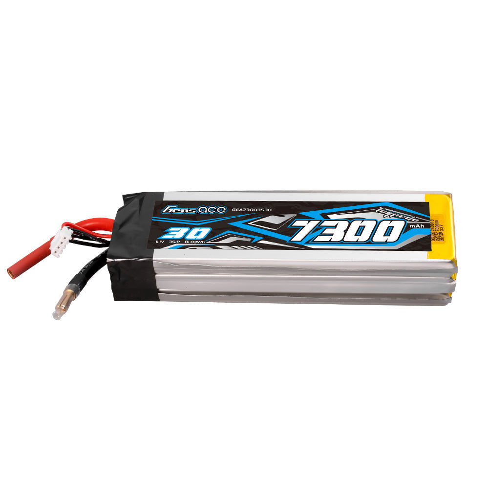 Gens Ace 30C 7300mAh 3S1P 11.1V Lipo Battery with JST-XHR Plug (MINI-HYDRO)