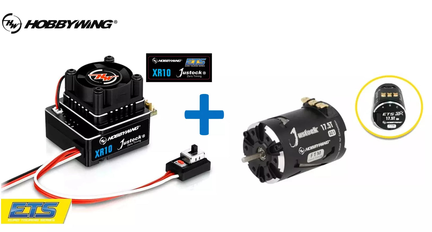 Hobbywing ETS FWD Combo XeRun XR10 Justock G3 ETS ESC & XeRun Justock G2.1 17.5T ETS Motor