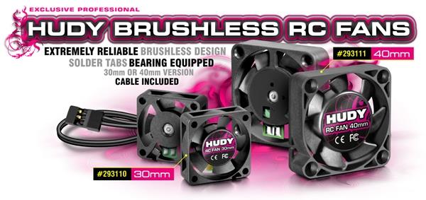 HUDY BRUSHLESS RC FAN 40MM - WITH EXTERNAL SOLDERING TABS