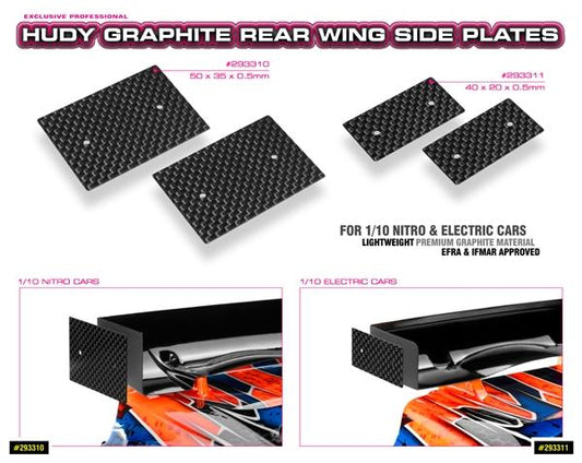 GRAPHITE REAR WING SIDE PLATE 0.5MM - 1/10 ELECTRIC (2), H293311