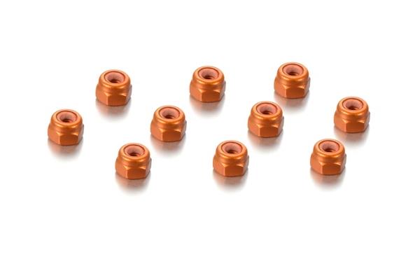 ALU NUT M3 - ORANGE (10), H296530-O