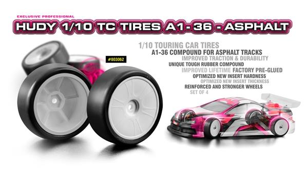HUDY 1/10 TC TIRES A1-36 - ASPHALT (4)