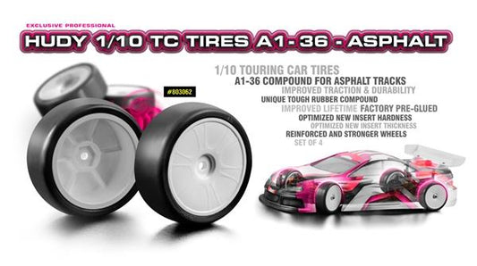 HUDY 1/10 TC TIRES A1-36 - ASPHALT (4)