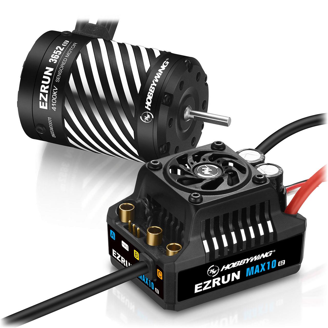 Hobbywing Ezrun MAX10 G2 80A Combo with 3652SD-4100kV 3,175 shaft