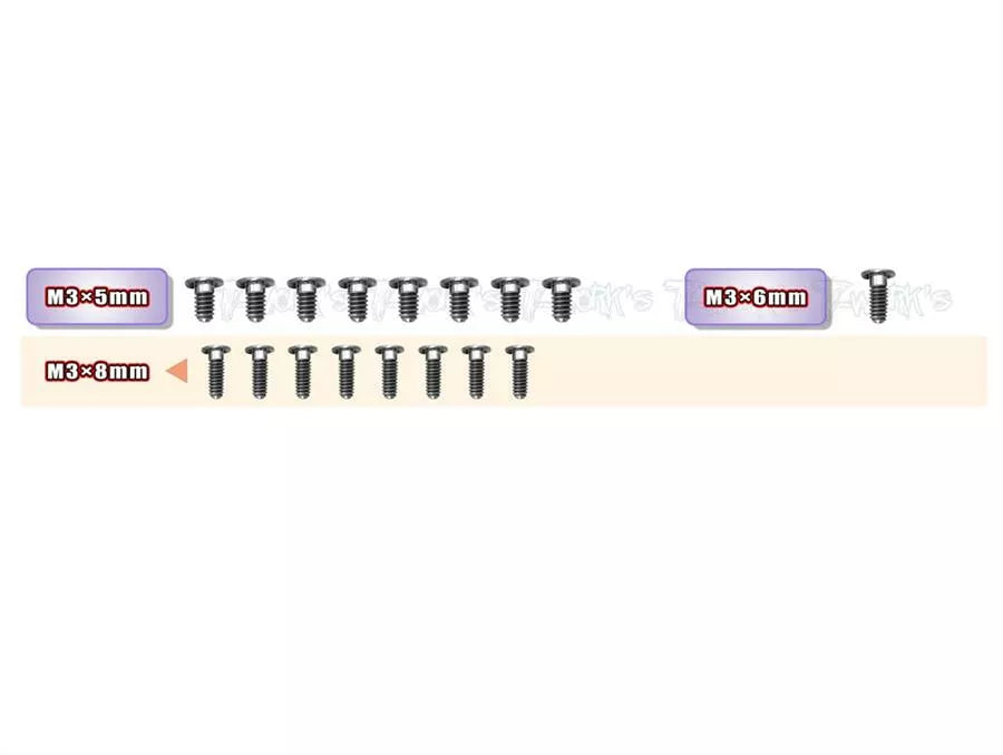 T-Work`s 64 Titanium UFO Head Low Profile Top Screw Set for Xray X4