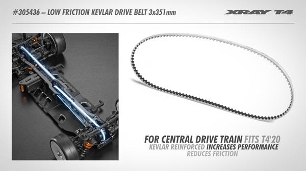 HIGH-PERFORMANCE LOW FRICTION KEVLAR DRIVE BELT 3 x 351 MM