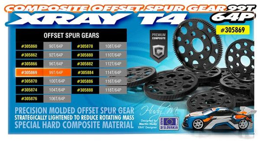 Xray 99T / 64DP  OFFSET SPUR GEAR