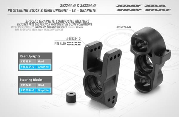 XB8 COMPOSITE REAR UPRIGHT LB - GRAPHITE