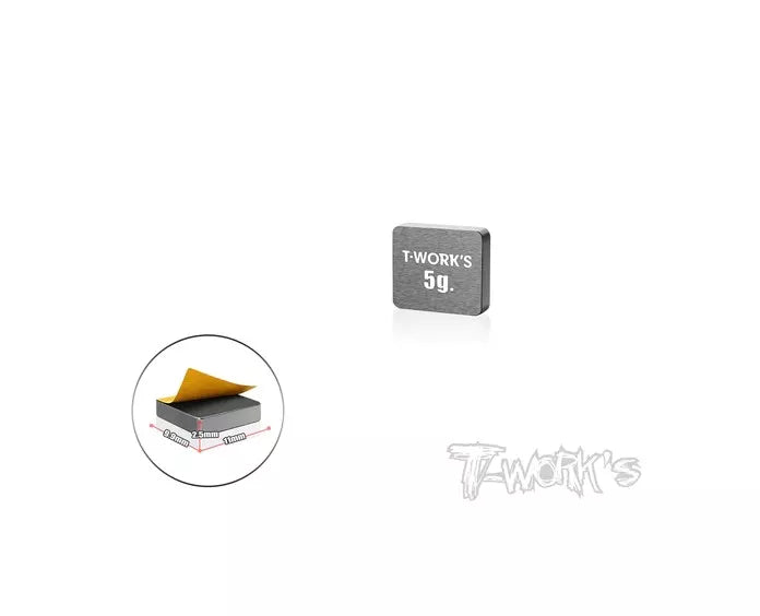 T-Work`s Tungsten Adhesive Type 5g Balance Weight 11 x 9,9 x 2,5mm