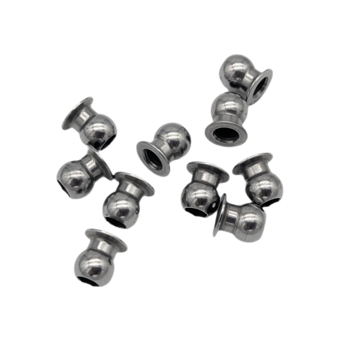 RC MAKER 4118 - 4.8mm Female Polished Steel Ball Stud (10)