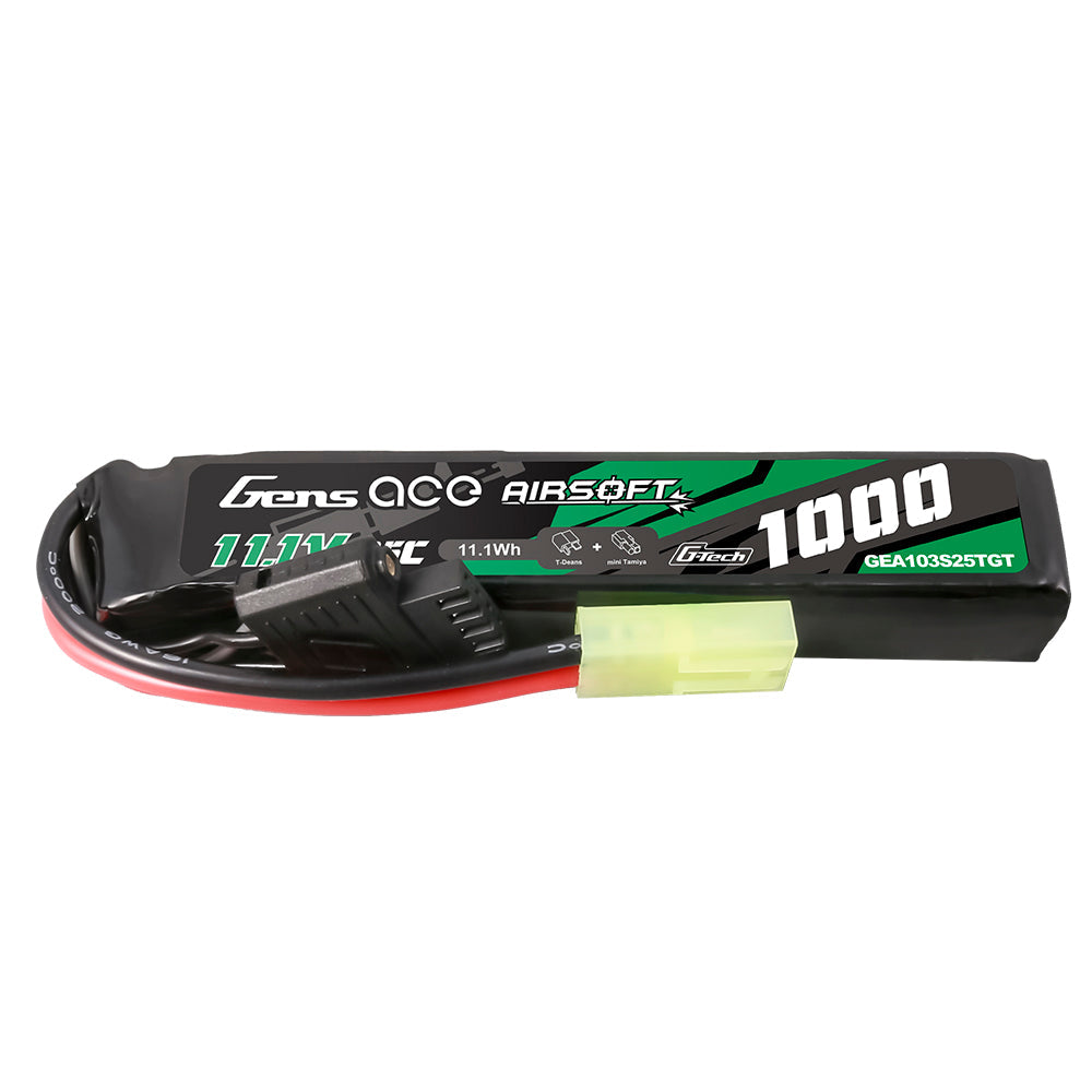 Gens Ace G-Tech 25C 1000mAh 3S1P 11.1V Airsoft Gun Lipo Battery with Tamiya