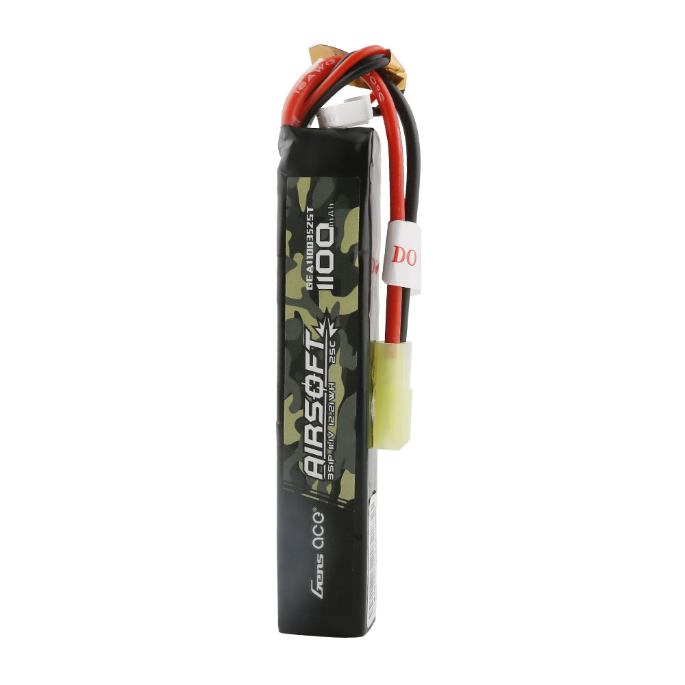 Gens Ace 25C 1100mAh 3S1P 11.1V Airsoft Gun Lipo Battery with mini Tamiya Plug