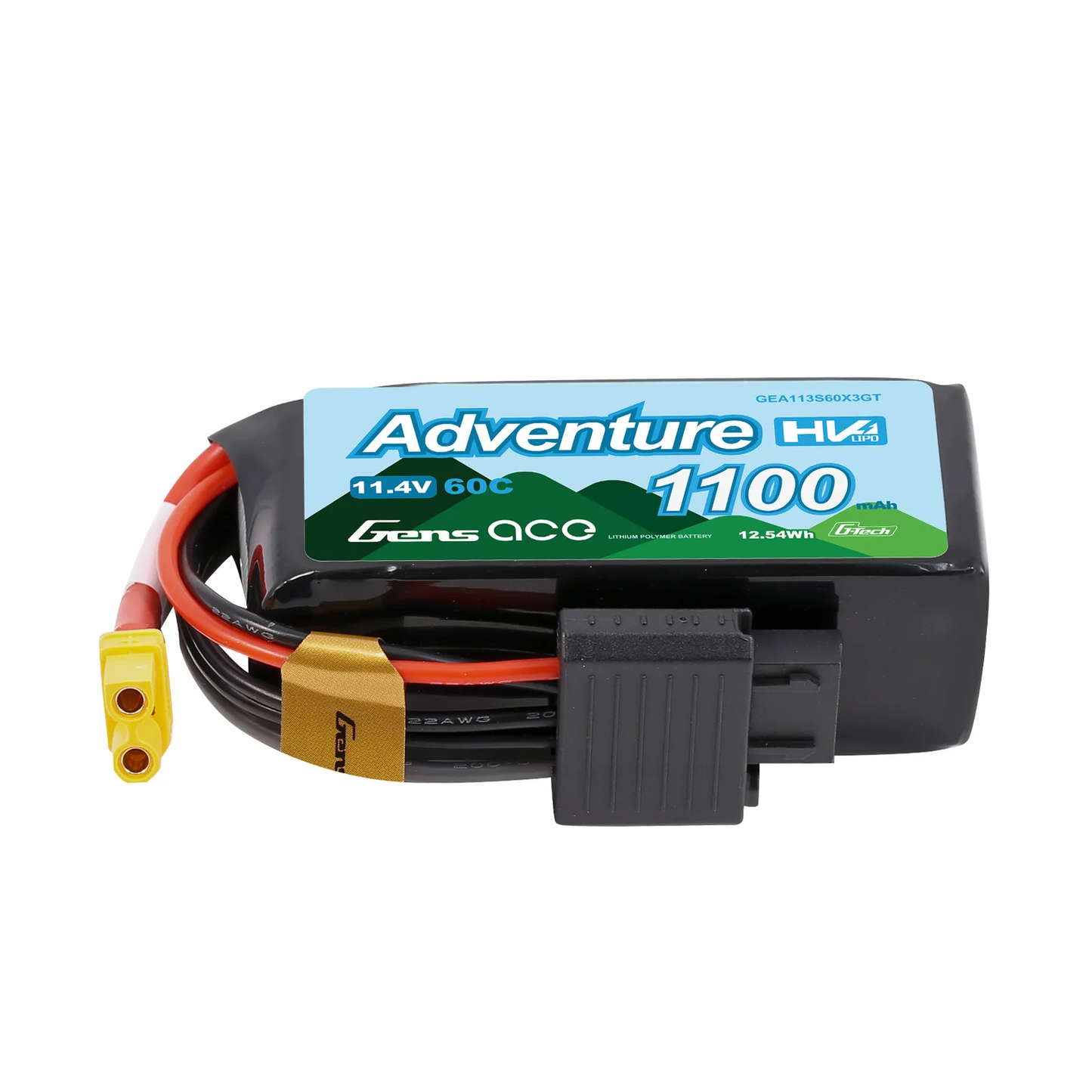Gens Ace Adventure G-Tech 1100mAh 3S1P 11.4V 60C High Voltage Lipo Battery XT30