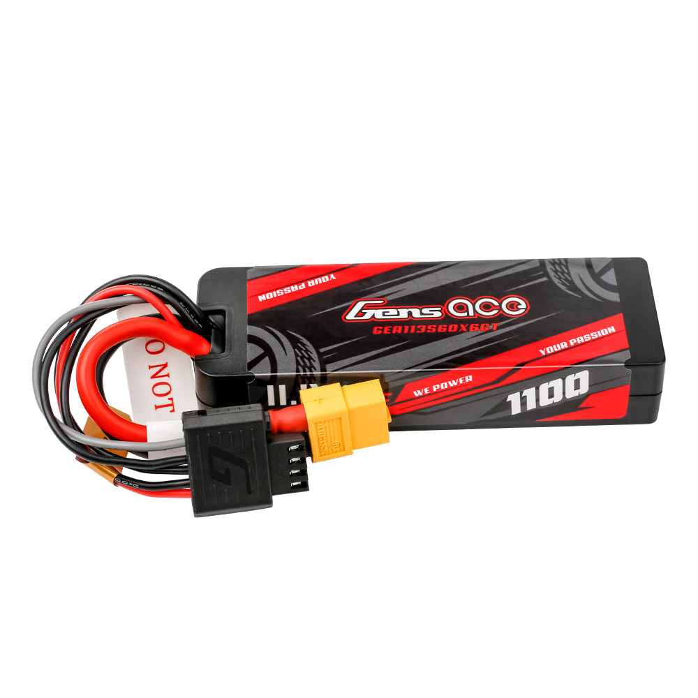 Gens Ace G-Tech 1100mAh 11.1V 3S1P 60C GRP-76 Hardcase Lipo Battery Pack with XT60 Plug