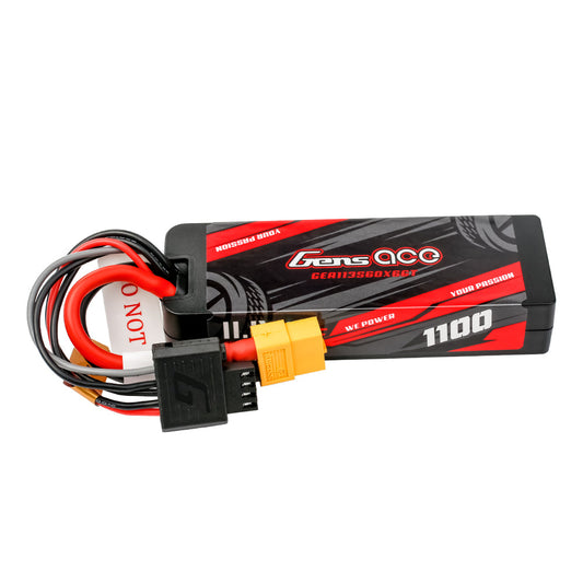Gens Ace G-Tech 1100mAh 11.1V 3S1P 60C GRP-76 Hardcase Lipo Battery Pack with XT60 Plug