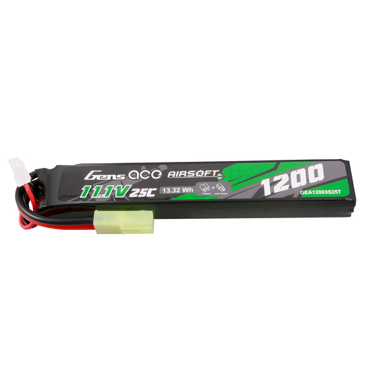 Gens Ace 25C 1200mAh 3S1P 11.1V Airsoft Gun Lipo Battery with Tamiya Plug