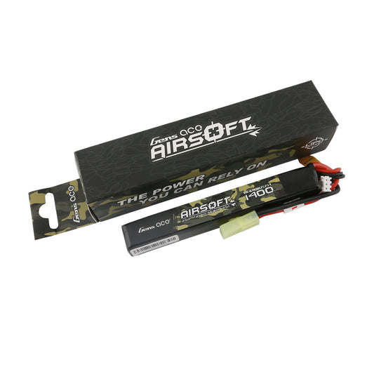 Gens Ace 25C 1400mAh 2S1P 7.4V Airsoft Gun Lipo Battery with mini Tamiya Plug