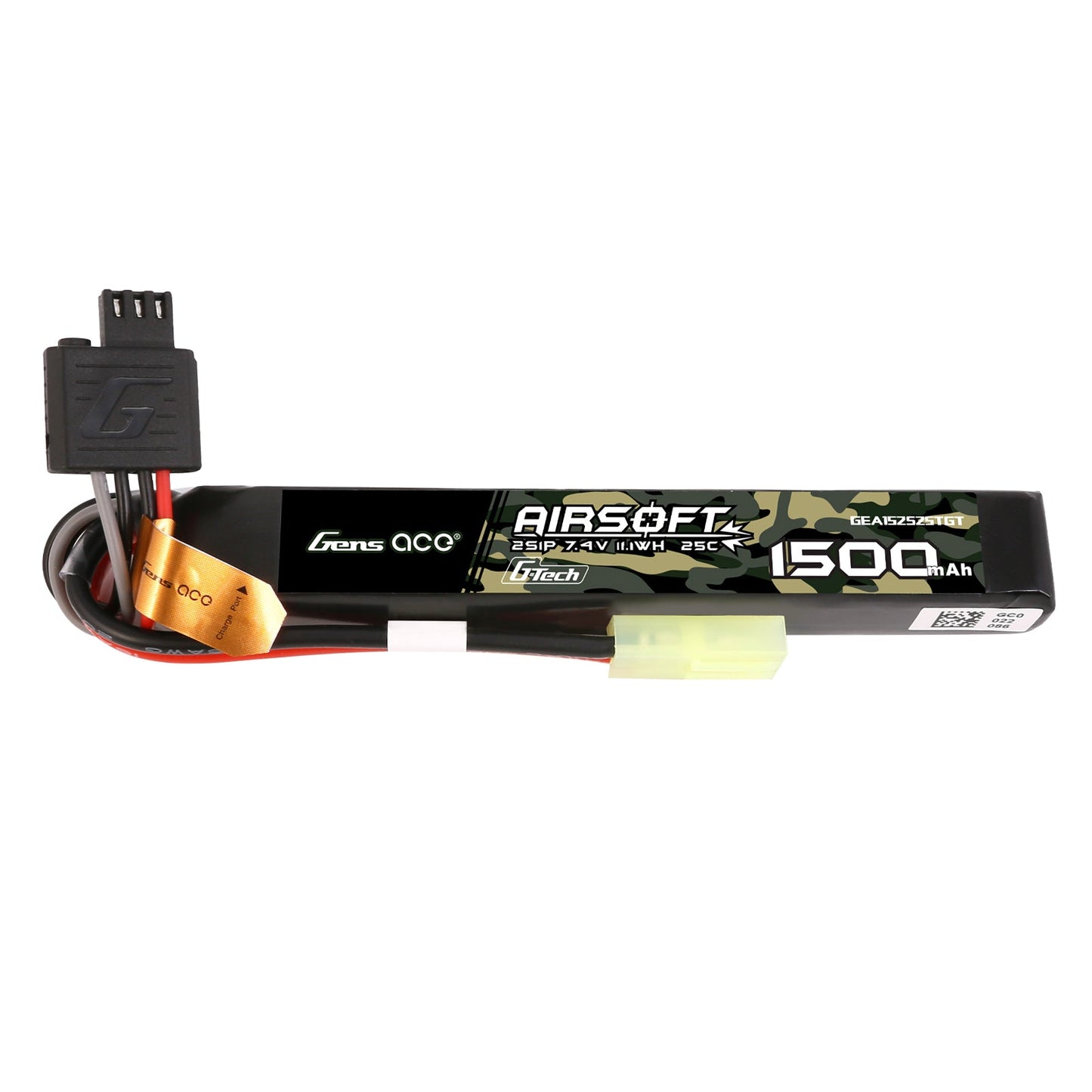 Gens Ace G-Tech 25C 1500mAh 2S1P 7.4V Airsoft Gun Lipo Battery with mini Tamiya Plug