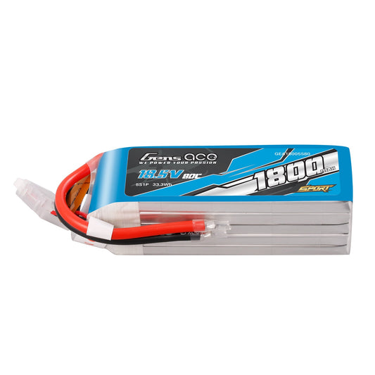Gens Ace 1800mAh 5S 18.5V 80C Lipo Battery ? F5B )