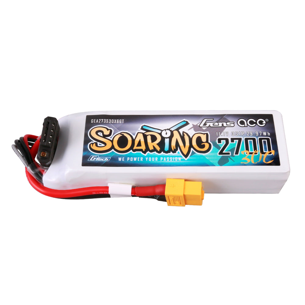 Gens Ace G-Tech Soaring 2700mAh 11.1V 30C 3S1P LiPo Battery Pack with XT60 Plug
