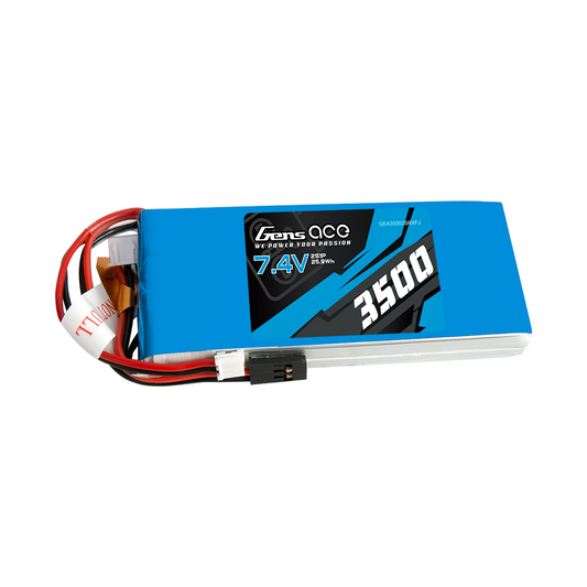 Gens Ace 3500mAh 7.4V RX 2S1P Lipo Battery Pack / RX/ TX
