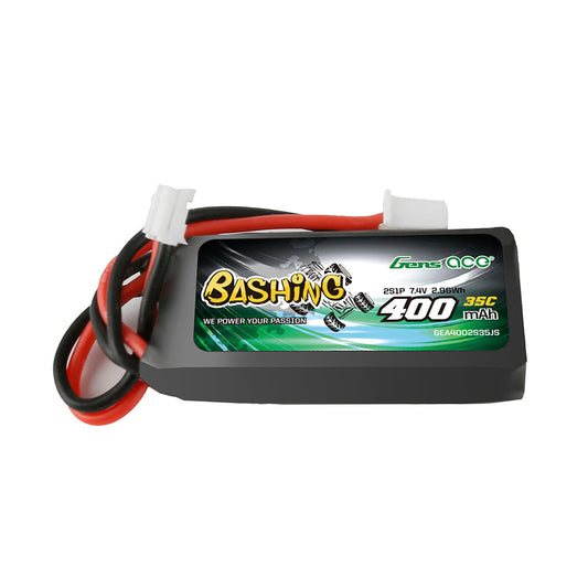 Gens Ace 400mAh 7.4V 2S 35C Lipo Battery Pack with JST-PHR Plug-Bashing Series
