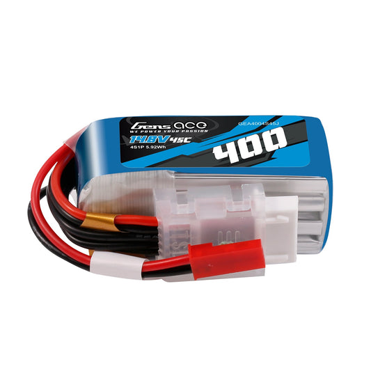 Gens Ace 400mAh 4S 14.8V 45C Lipo Battery with JST-SYP Plug