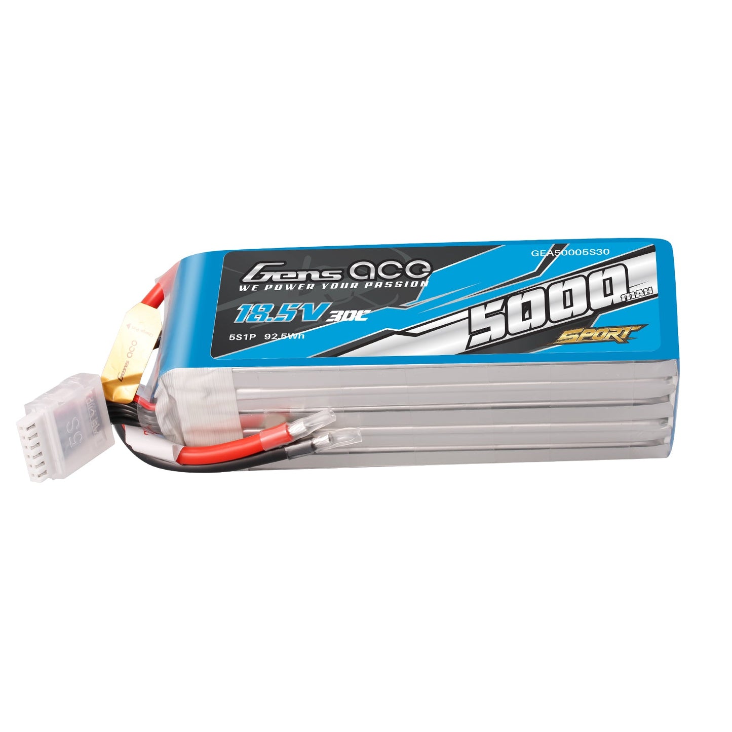Gens Ace 5000mAh 5S 18.5V 30C Lipo Battery ( F3A )