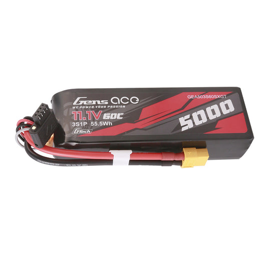 Gens Ace G-Tech 5000mAh 11.1V 60C 3S1P Lipo With XT60 Plug