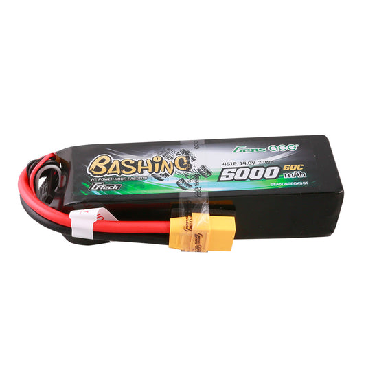 Gens Ace G-Tech 5000mAh 14.8V 4S 60C Lipo Battery Pack with XT90 Plug-Bashing Series