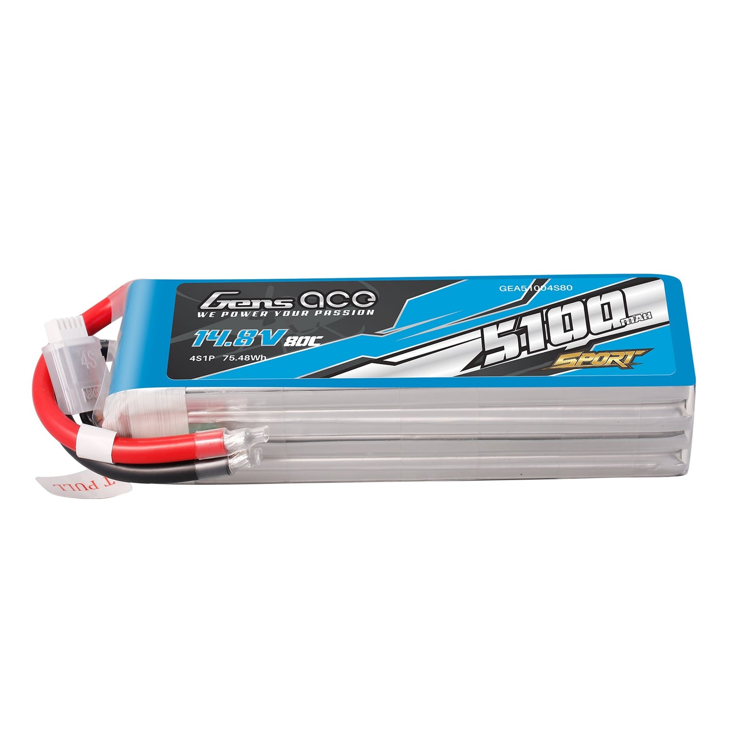 Gens Ace 5100mAh 4S 14.8V 80C Lipo Battery Pack ( F5B )