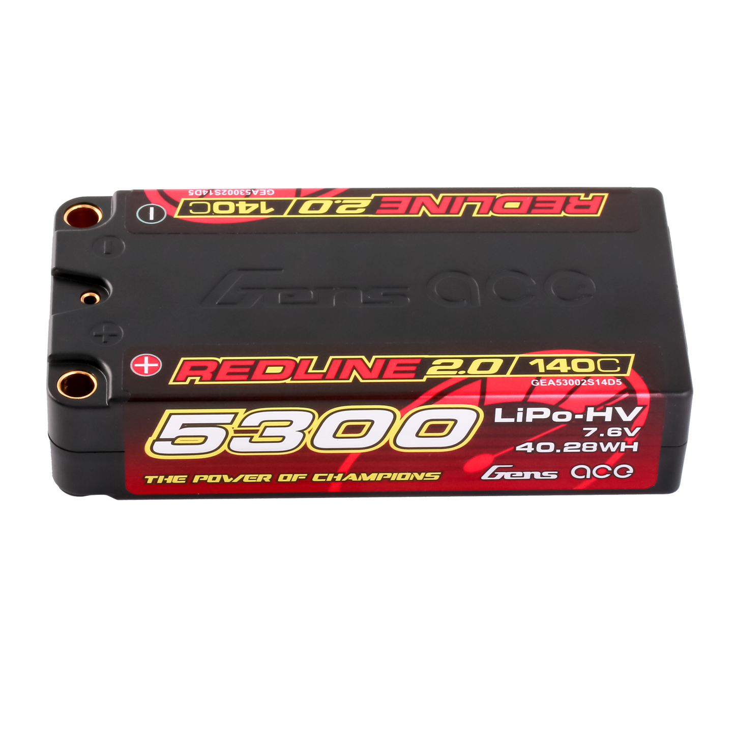 Gens Ace Redline 2.0 Series 5300mAh 2S2P 7.6V 140C HardCase HV Lipo Battery Pack with Hardcase 64#
