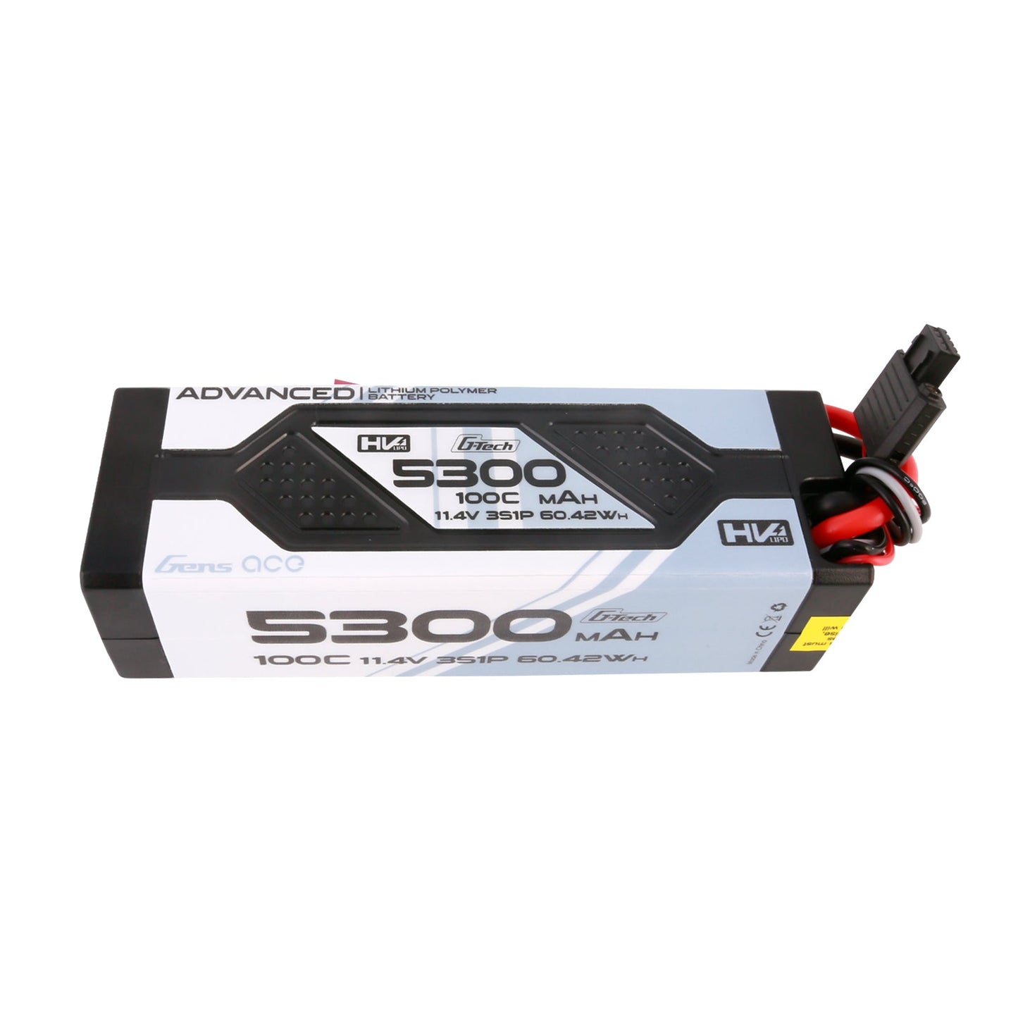 Gens Ace Advanced G-Tech 5300mAh 11.4V 3S1P 100C HV car Lipo Battery Pack Hardcase with Deans Plug