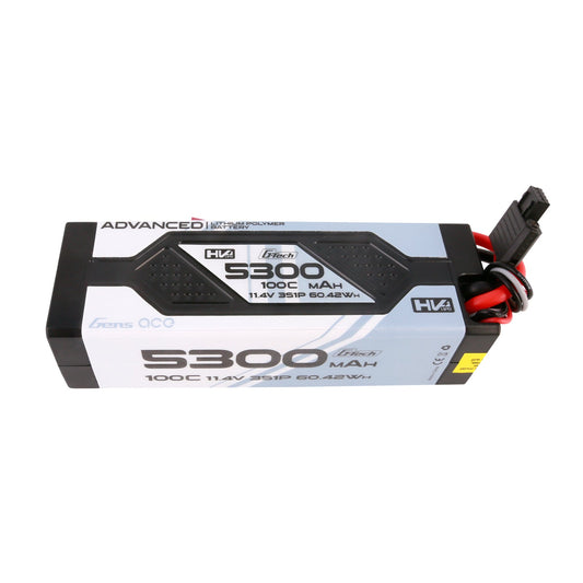 Gens Ace Advanced G-Tech 5300mAh 11.4V 3S1P 100C HV car Lipo Battery Pack Hardcase with Deans Plug