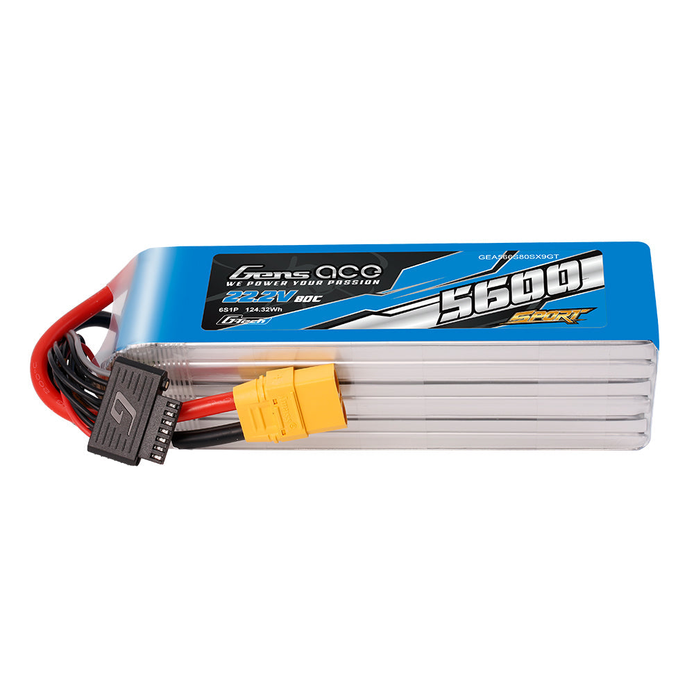 Gens Ace Sport G-Tech 5600mAh 22.2V 80C 6S1P Lipo Battery Pack with XT90 Plug ?700 Helicopter?
