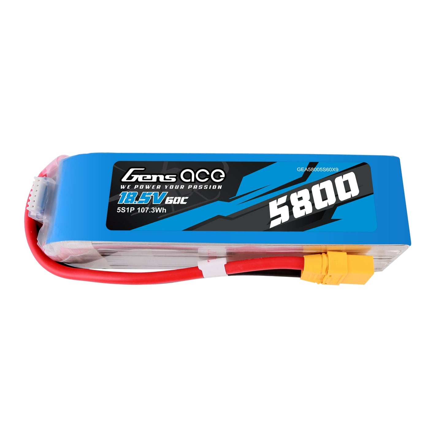 Gens Ace 5800mAh 60C 18.5V 5S1P Lipo Battery Pack with XT90 plug