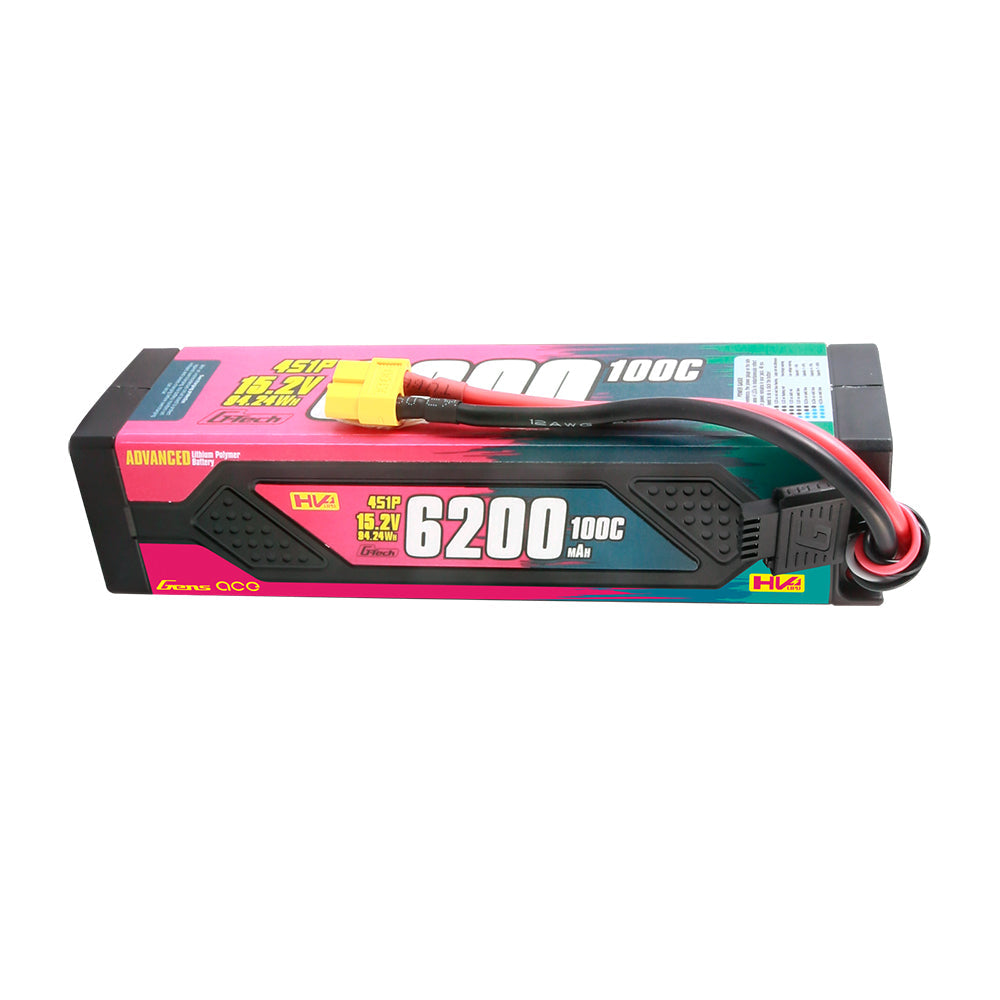 Gens Ace G-Tech Advanced 6200mAh 15.2V 100C 4S1P HV Lipo Battery Pack HardCase with XT90